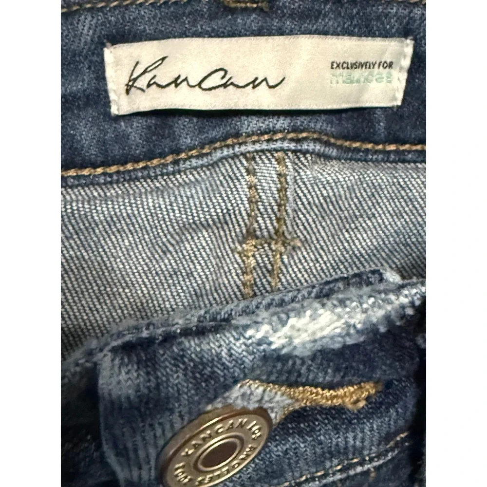 Kancan Womens Distressed Skinny Jeans Dark Wash‎ Button Fly Size 23